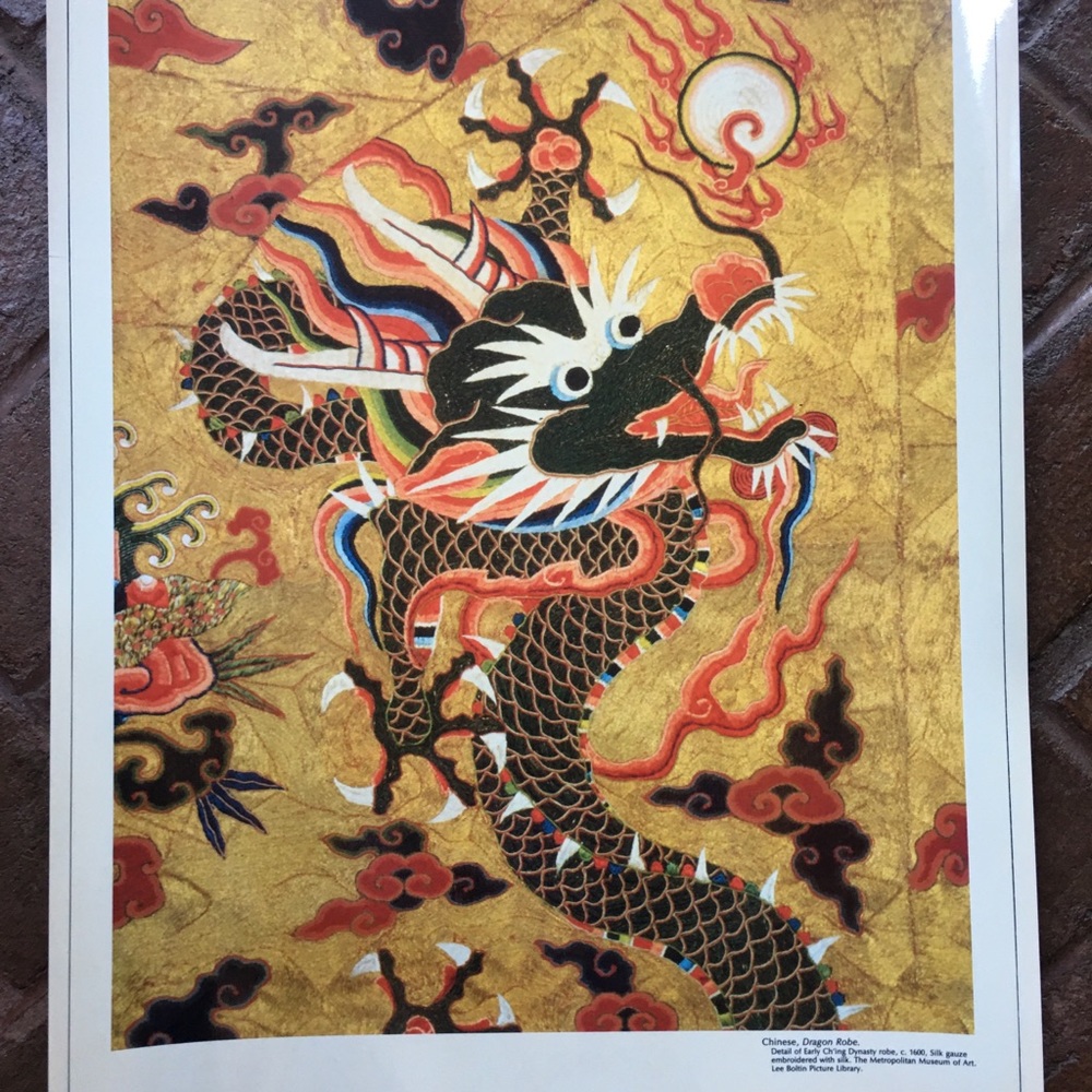 Laminated Chinese dragon robe teacher art